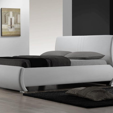 Montecito Bonded Leather Bed in White by DG Casa | 2120-Q-WHT / 2120-K-WHT