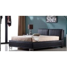Diamond Sofa BLVDBEDQB Black Blvd Queen Bonded Leather Tufted Bed Blvd