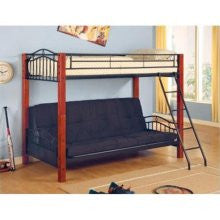 Coaster 2249 Metal and Wood Casual Twin/Futon Bunk Bed