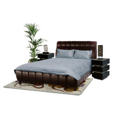 Uptown Bonded Leather Tufted Bed in Mocca by Diamond Sofa | uoptownhdbdm