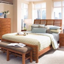 Highland Park Cinnamon Finish King Size Park Bench Bed by Kincaid Furniture