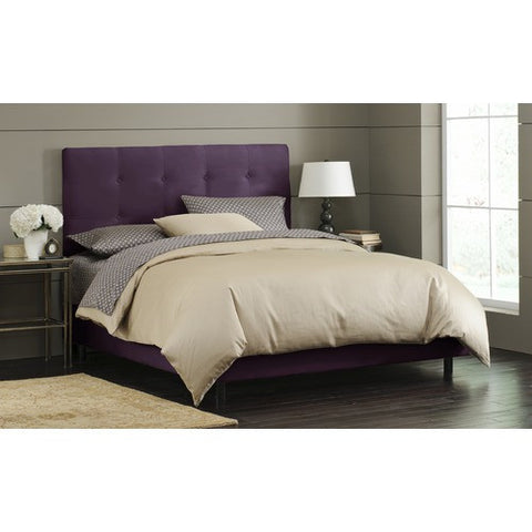 Double Button Tufted Bed in Purple by Skyline Furniture | 79XBED (Purple)