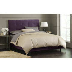 Double Button Tufted Bed in Purple by Skyline Furniture | 79XBED (Purple)