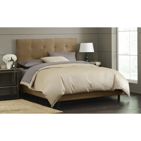 Double Button Tufted Bed in Saddle by Skyline Furniture | 79XBED (Saddle)