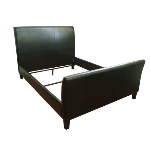 Faux Leather Queen Bed in Black by Kinfine | K3162-E073