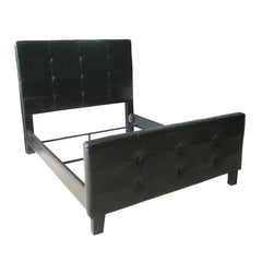Faux Leather Queen Tufted Button Bed in Brown by Kinfine | K3177-E074