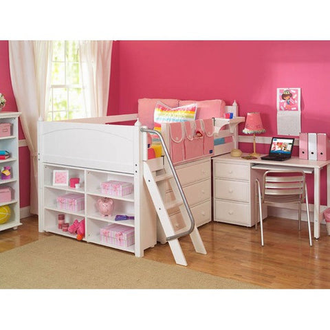 Full Block Low Loft Bed with Accessories by Maxtrix Kids | Block 2L / Buster 2L
