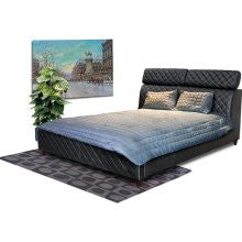 Diamond Sofa COCOBEDCKINGB Coco Bonded California King Black Leather Tufted Bed