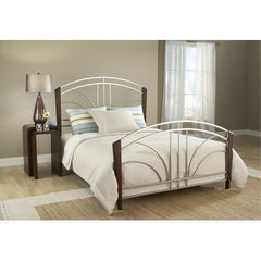 Sorrento Bed in Nickel and Light Cherry by Hillsdale | Sorrento Bed in Nickel and Light Cherry