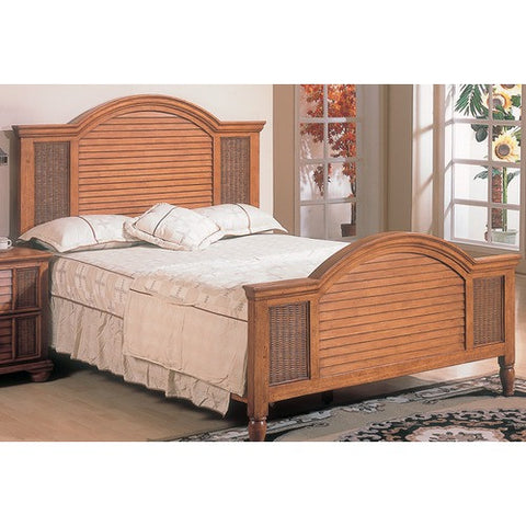 Ships Wheel Bed in Light Brown by Hospitality Rattan | 403-5911