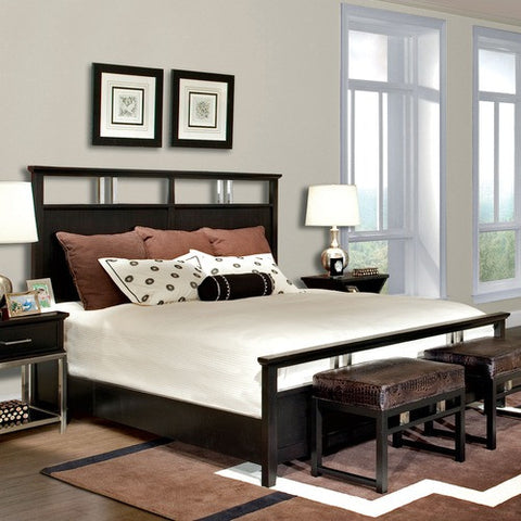 Metal Accent Panel Bed in Black Crystal by Howard Miller | 951114BC / 951115BC