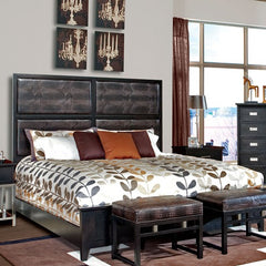 Solid Panel Bed in Black Crystal by Howard Miller | 951116BC / 951117BC