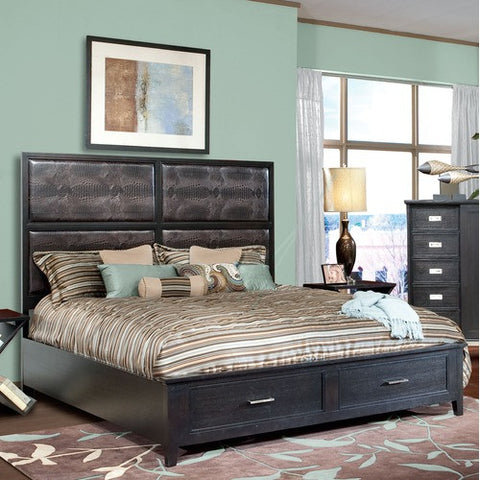 Storage Panel Bed in Black Crystal by Howard Miller | 951118BC / 951119BC