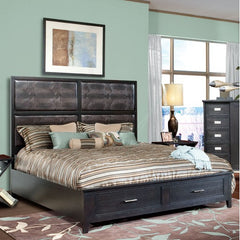 Storage Panel Bed in Black Crystal by Howard Miller | 951118BC / 951119BC