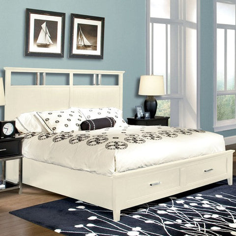 Storage Panel Bed in Moonbeam White by Howard Miller | 951118MW / 951119MW