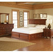 Modern Country Classics Queen Low Profile Panel Bed w/ Underbed Storage - Broyhill 4785-256QLU