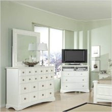 Najarian Furniture Palazzo Dresser and Mirror Set in White