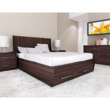 Sonax DD-2008 Pacific Full Platform Bed with Storage Drawers in Ebony Pecan
