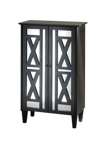 Three Drawer Free Standing Jewlery Armoire  Black by Bellacor | JAWC-Black