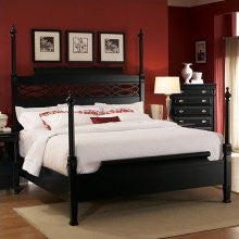 Lansford Park Parkridge Poster Bed in Distressed Cobblestone Black