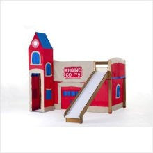 Ne Kids School House Firehouse Loft Bed in White