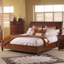 Somerton Home Furnishings Runway Sleigh Bed Queen Dark Brown
