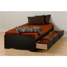 Prepac Sonoma Black Twin XL Storage Bed (2 Finishes)