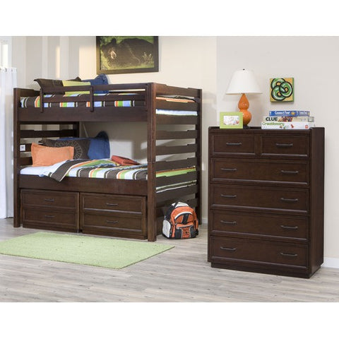 Solutions Storage Bunk Bed in Distressed Brown Cherry by Legacy Classic Furniture | 1962-2202