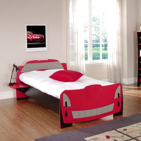 Legare Kids Race Car Bed in Black and Red by Legare Furniture | BDRM-120