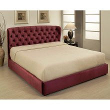 Presidio Burgundy Tufted Upholstered Queen-size Bed