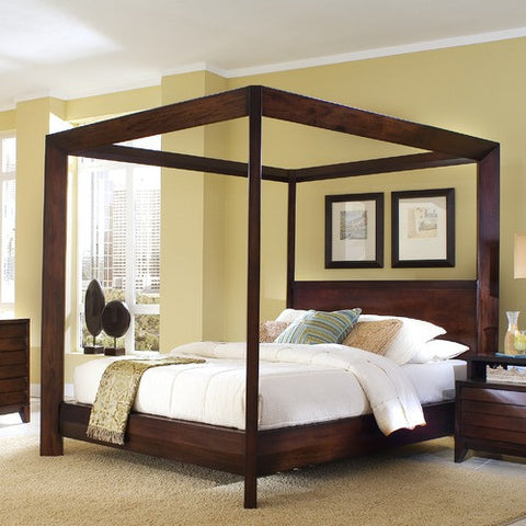 Saint Martin Chamfer High Poster Bed by Ligna Furniture | N6807 MOC / N6808 MOC