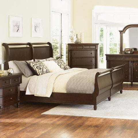 Belcourt Sleigh Bed in Cherry by Magnussen | B1619-52 / B1619-62