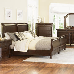 Belcourt Sleigh Bed in Cherry by Magnussen | B1619-52 / B1619-62