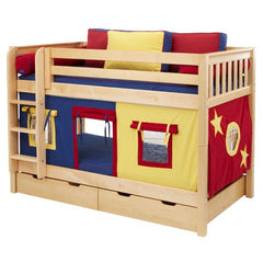 Hot Shot Slat Twin Low Bunk Bed with Straight Ladder by Maxtrix Kids | 101-00 / 700-00 / 1420-00