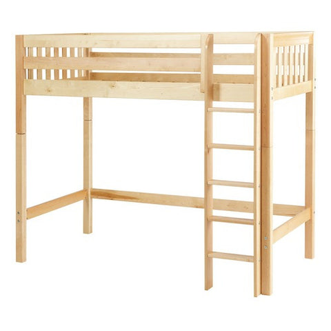 Jib Jab Slat Twin High Loft Bed with Straight Ladder by Maxtrix Kids | 101-00 / 1310-00 / 1340-00