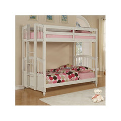 May Twin Size Bunk Bed in Pure White by Powell | 270-037
