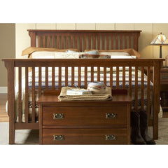 Prairie Mission Solid Oak Slat Bed in Rubbed Oak Finish by Mastercraft Collections | 980X