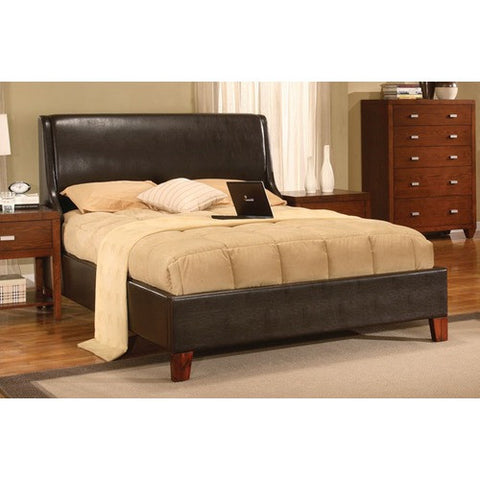 Tiffany Low Profile Leather Bed in Chocolate by Modus | TI08L5 \ TI08L6 \TI08L7