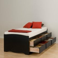 Prepac Espresso Tall Double Platform Storage Bed - Espresso