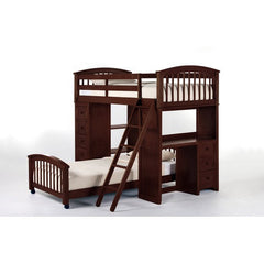 School House Student Loft Bed with Additional Lower Twin Bed by NE Kids | 5080-LWB-TW