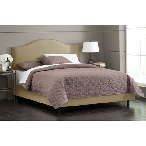 Nail Button Arc Bed in Premier Khaki by Skyline Furniture | 91XBED (Premier Khaki)