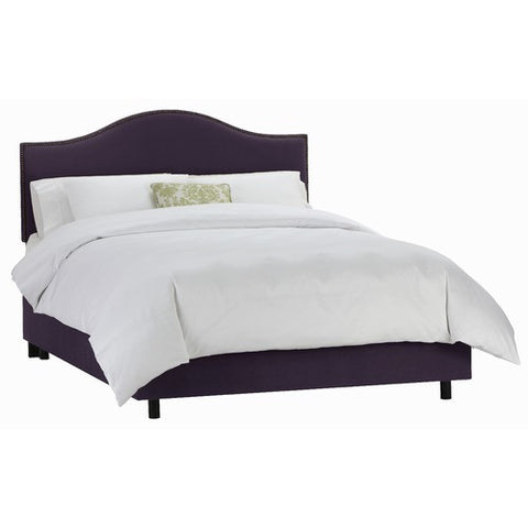 Nail Button Arc Bed in Velvet Aubergine by Skyline Furniture | 91XBED (Velvet Aubergine)