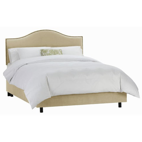 Nail Button Arc Bed in Velvet Buckwheat by Skyline Furniture | 91XBED (Velvet Buckwheat)
