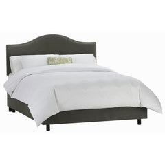 Nail Button Arc Bed in Velvet Pewter by Skyline Furniture | 91XBED (Velvet Pewter)