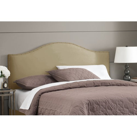 Nail Button Arc Headboard in Premier Khaki by Skyline Furniture | 91XX (Premier Khaki)