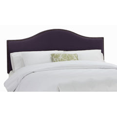 Nail Button Arc Headboard in Velvet Aubergine by Skyline Furniture | 91XX (Velvet Aubergine)