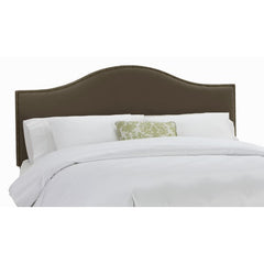 Nail Button Arc Headboard in Velvet Chocolate by Skyline Furniture | 91XX (Velvet Chocolate)