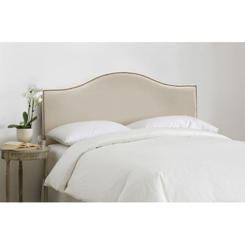 Nail Button Arc Headboard in Velvet Pearl by Skyline Furniture | 91XX (Velvet Pearl)