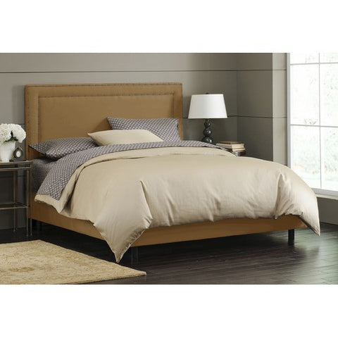 Nail Button Border Bed in Premier Saddle Upholstery by Skyline Furniture | 29XBED (Premier Saddle)