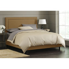 Nail Button Border Bed in Premier Saddle Upholstery by Skyline Furniture | 29XBED (Premier Saddle)